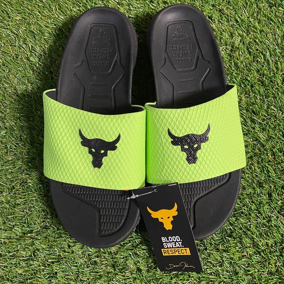 Under Armour Men's Project Rock Michelin Fat Tire Size Slides 3025237-302 NEW - Picture 4 of 12